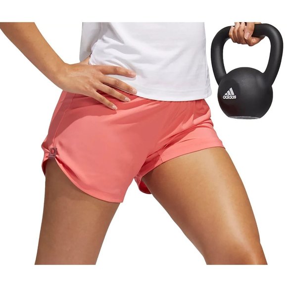Adidas Women's Pacer Snap Woven Shorts Semi Turbo Red Pink Sz XS HG7038 - Picture 1 of 4